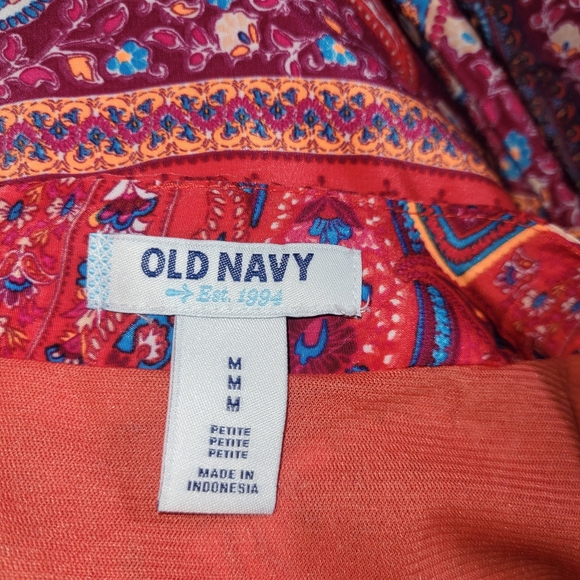 Old Navy Paisley Print Red Shift Dress with Cropped Sleeves M - Picture 6 of 6